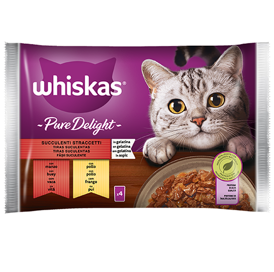 Whiskas® Pure Delight Succulenti Straccetti 4x85g